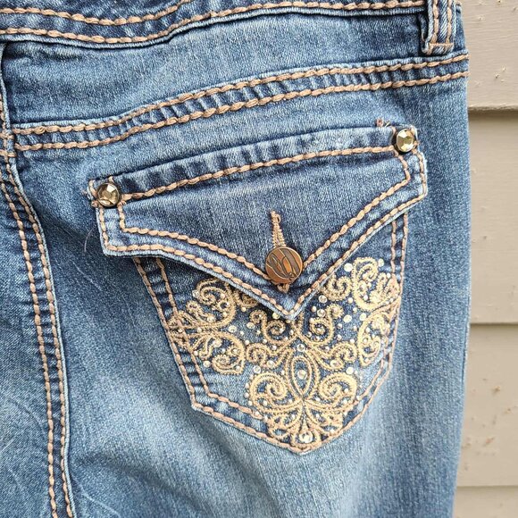 Nine West Cropped Jeans with Bling on the Flap Pockets size 8/29 - Picture 7 of 13